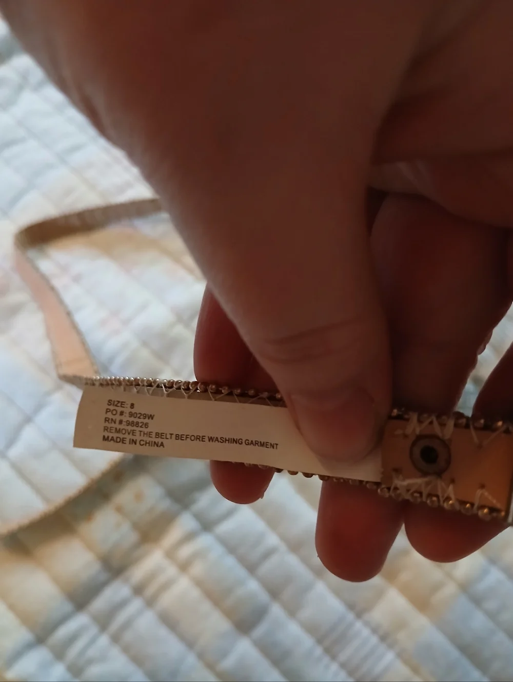 Girls Tan Decorative Stitch Belt - Kids Accessories